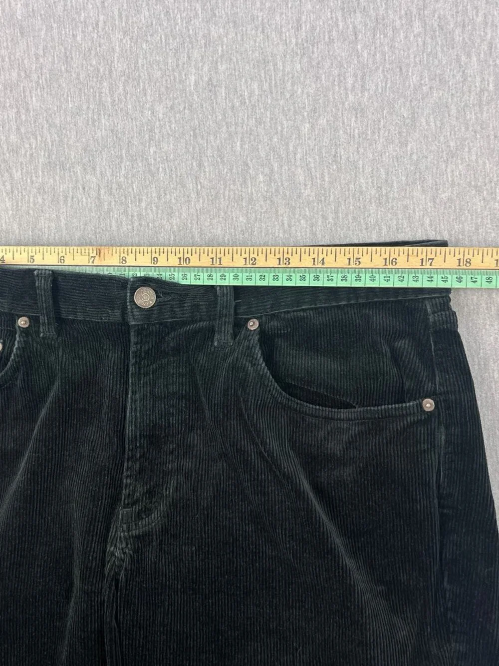 Vintage Polo Ralph Lauren Corduroy Pants Mens 34R (34x31) Black Wide Wale NICE